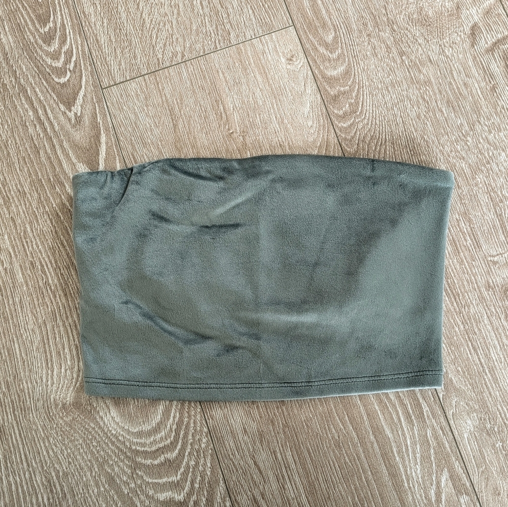 Aerie Velour Bandeau Crop Top